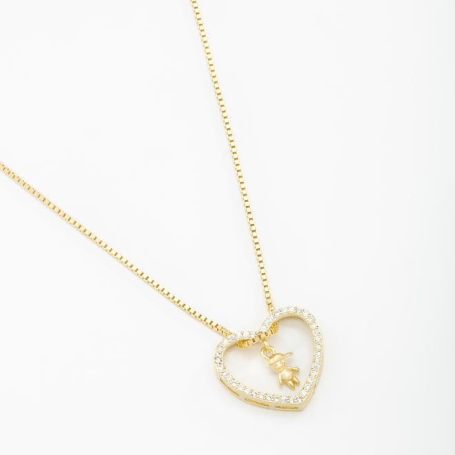 GR-00822 COLAR CORAÇÃO COM MICRO ZIRCÔNIA PENDURICALHO MENINO