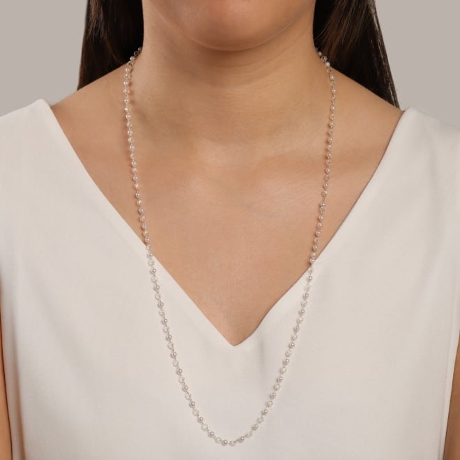 GR-00841 COLAR BANHADO A OURO 18K COM PÉROLAS INTERCALADAS EM CRISTAIS