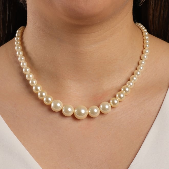 GR-00915 COLAR BANHADO A OURO 18K COM PÉROLAS EM GRADUAÇÃO