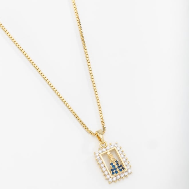 GR-01143  COLAR COM PINGENTE DE NOSSA SENHORA APARECIDA