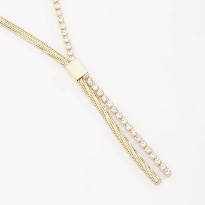 GR-01348 COLAR GRAVATINHA SNAKE E COM ZIRCONIAS