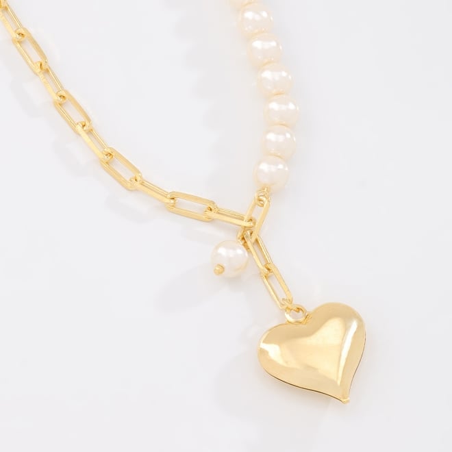 GR-01472 GARGANTILHA COM CORRENTE ELO CARTIER COM  PÉROLAS 
