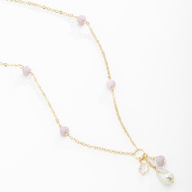 GR-01565 GARGANTILHA BANHADA A OURO 18K COM CRISTAIS FACETADOS, PÉROLA