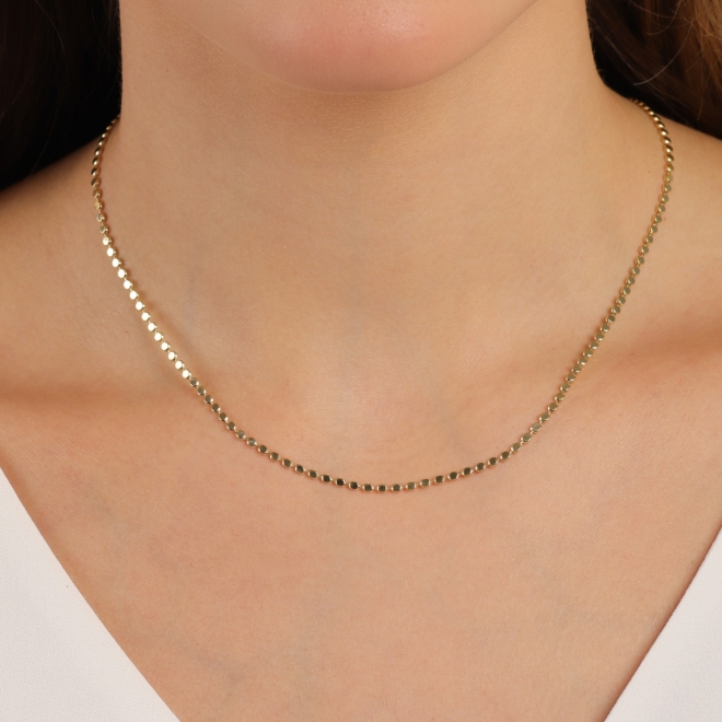 GR-01596 COLAR BANHADO A OURO 18K COM CORRENTE DE ESFERAS DELICADAS