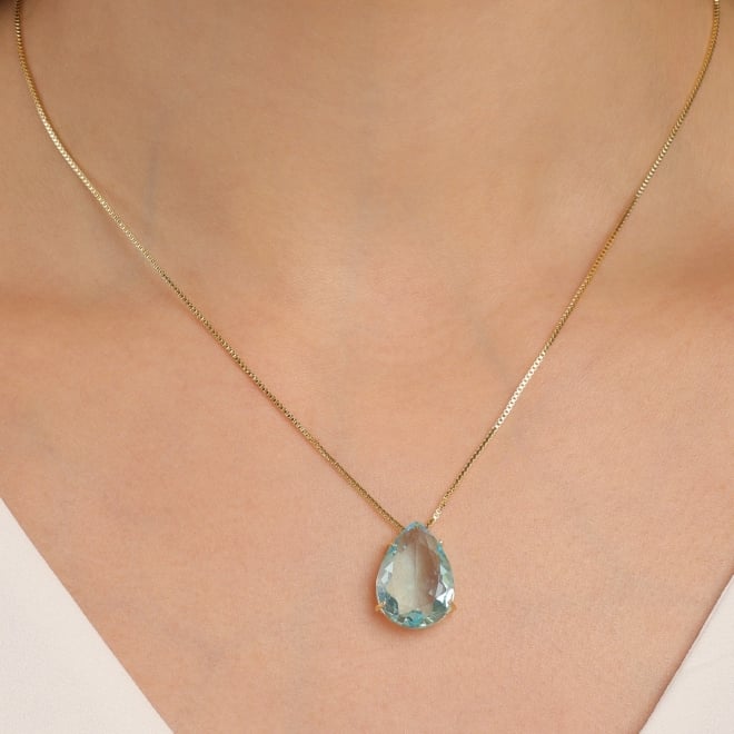 GR-01730-GARGANTILHA COM GOTA EM ZIRCÔNIA