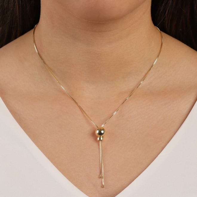 GR-01757 COLAR BANHADO A OURO 18K GRAVATA COM CORRENTE VENEZIANA E BOLA LISA 