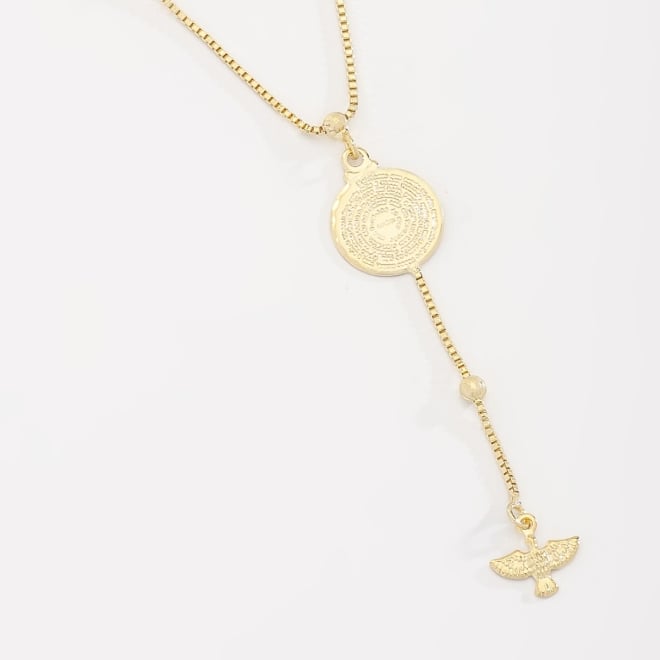 GR-02012 COLAR COM MEDALHA PAI NOSSO E ESPÍRITO SANTO