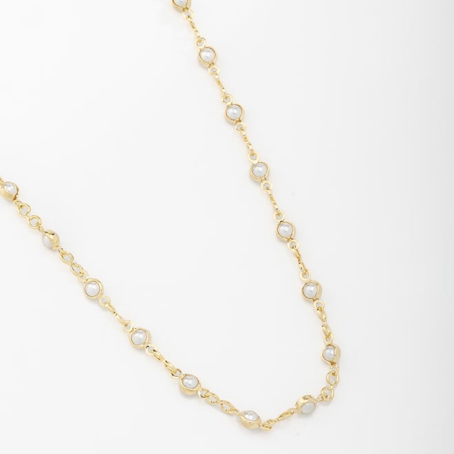 GR-02412 COLAR BANHADO A OURO 18K LONGO COM PÉROLAS INTERCALADAS