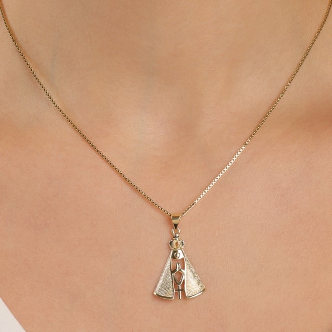 GR-02616-GARGANTILHA COM PINGENTE NOSSA SENHORA APARECIDA