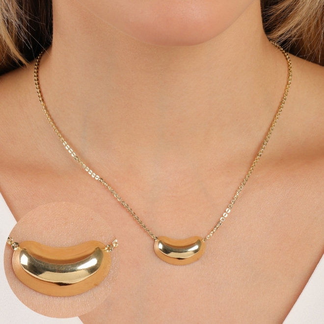 GR-03019 COLAR BANHADO A OURO 18K COM PINGENTE ORGÂNICO