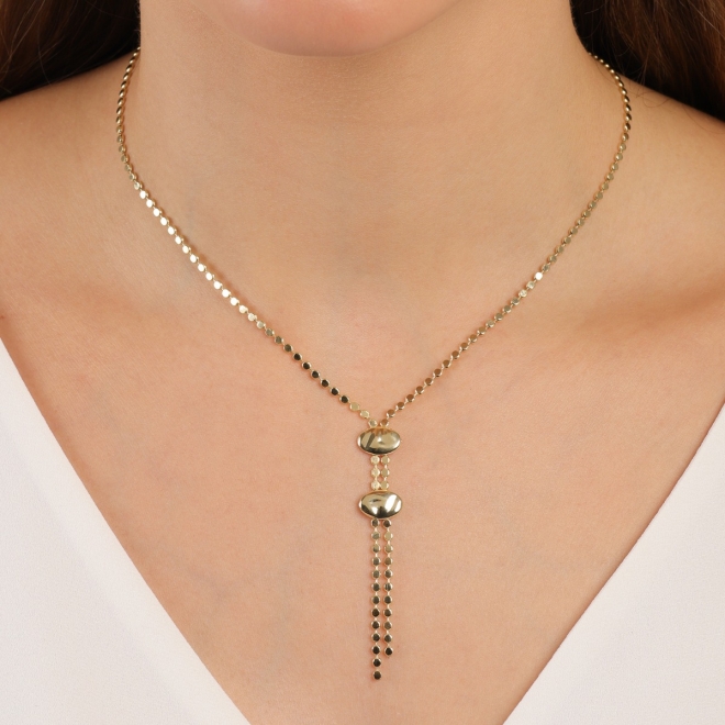 GR-03022 COLAR BANHADO A OURO 18K COM CORRENTE EM ESFERAS DELICADAS