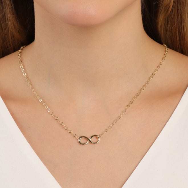 GR-03025 COLAR BANHADO A OURO 18K COM PINGENTE DE INFINITO.