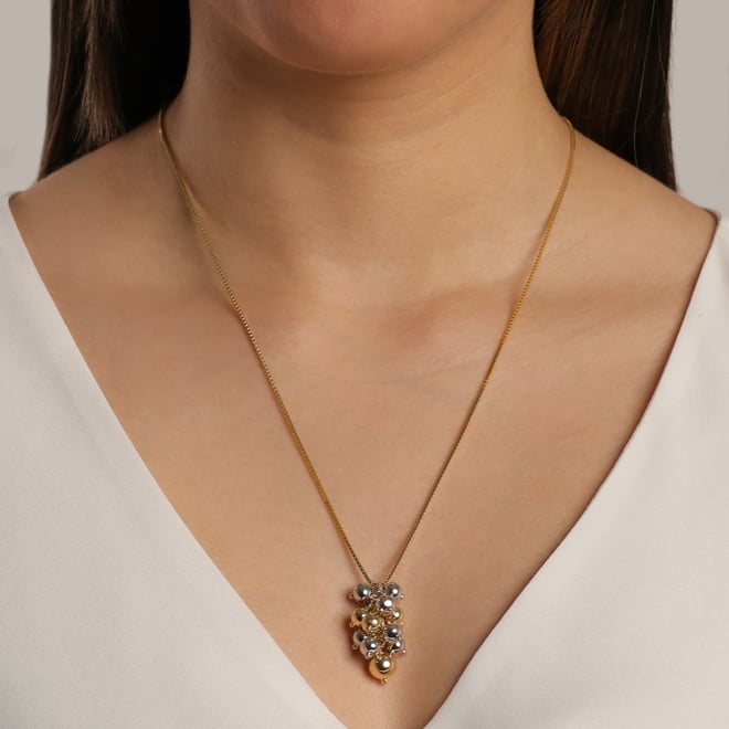GRM-01704 COLAR BANHADO A OURO 18K COM CORRENTE VENEZIANA E PINGENTE EM FORMATO DE CACHO