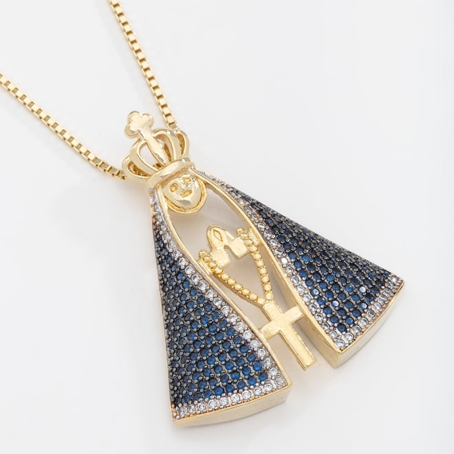 GRN-00166 GARGANTILHA COM PINGENTE DE NOSSA SENHORA APARECIDA