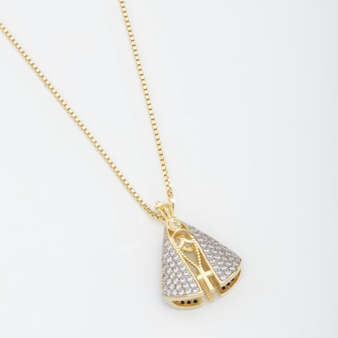 GRRN-01750 COLAR COM PINGENTE DE NOSSA SENHORA APARECIDA