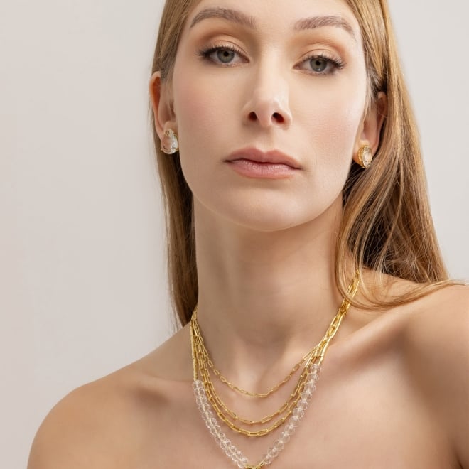CH-0201 COLAR COM ELOS ESTILIZADOS DUPLOS