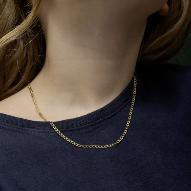 CRI-0004 CORRENTE BANHADA A OURO 18K COM ELO GRUMET INFANTIL