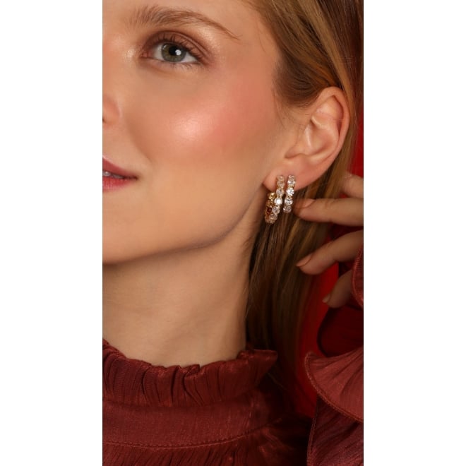 AGL-00267 ARGOLA COM ZIRCÔNIAS REDONDAS CRAVEJADAS EM ZIRCONIA 