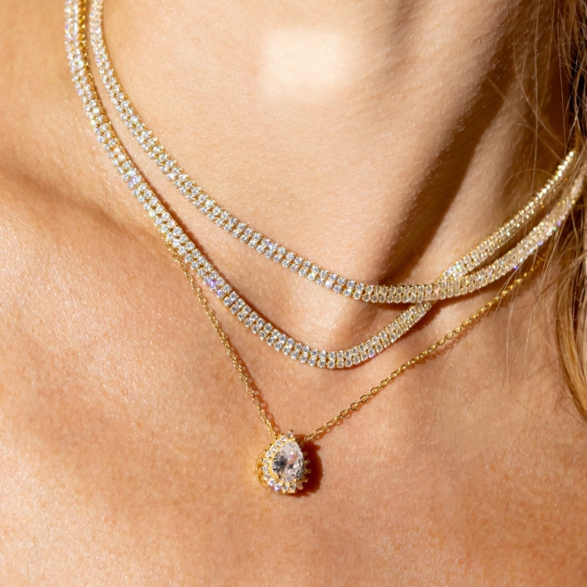 CH-0220 CHOKER COM DUPLA CAMADA EM ZIRCÔNIAS