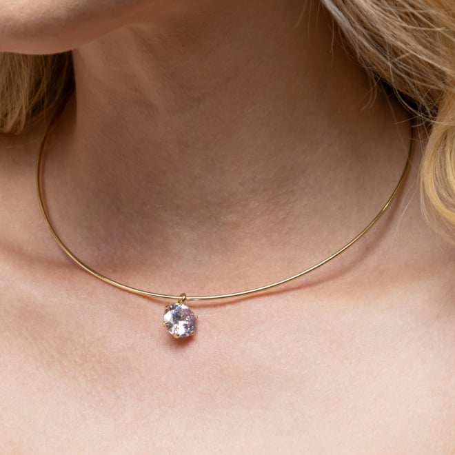 CH-0392 CHOKER COM PINGENTE EM ZIRCÔNIA