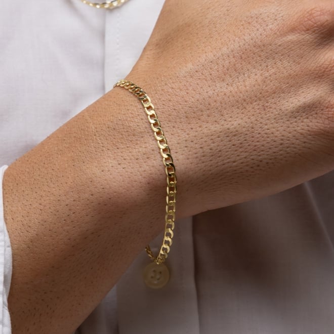 PR-0029 PULSEIRA BANHADA A OURO 18K COM ELOS ESTILO GRUMET