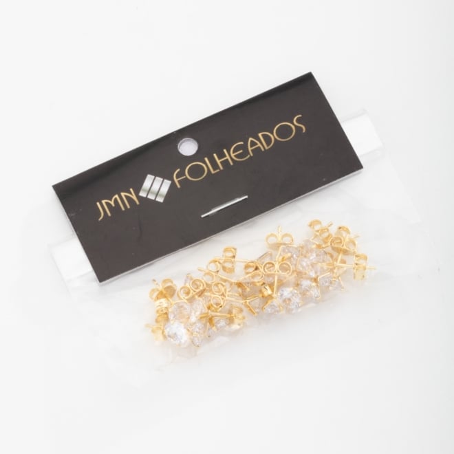 KBF-0017 KIT 10 PARES DE BRINCO BANHADO A OURO 18K PONTO DE LUZ COM ZIRCÔNIA