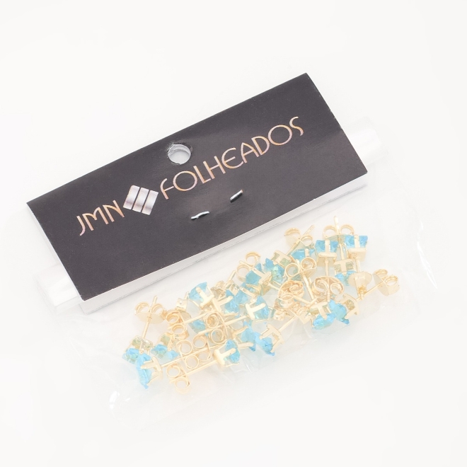 KBF-0022 KIT COM 10 BRINCOS ZIRCONIA QUADRADA