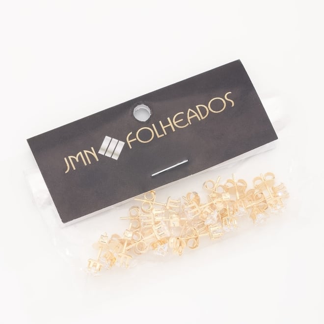 KBF-0037 KIT COM 10 BRINCOS ZIRCONIAS DE TRIÂNGULOS MÉDIOS