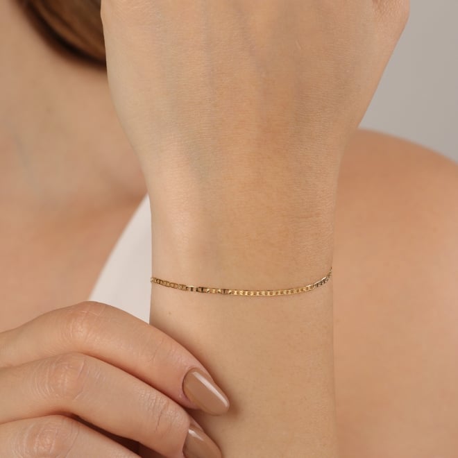 KPRI-0003 KIT COM 3 PULSEIRAS INFANTIL BANHADAS A OURO 18K COM ELO PIASTRINI 