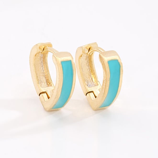 OUTAC-0301 BRINCO BANHADO A OURO 18K EM FORMATO DE ARGOLA COM DETALHE ESMALTADO