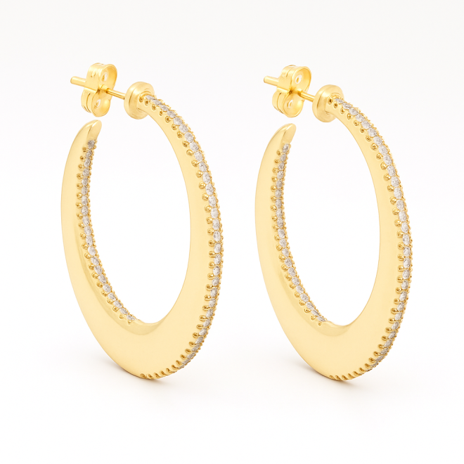 OUTB-15904 BRINCO BANHADO A OURO 18K EM FORMATO DE ARGOLA