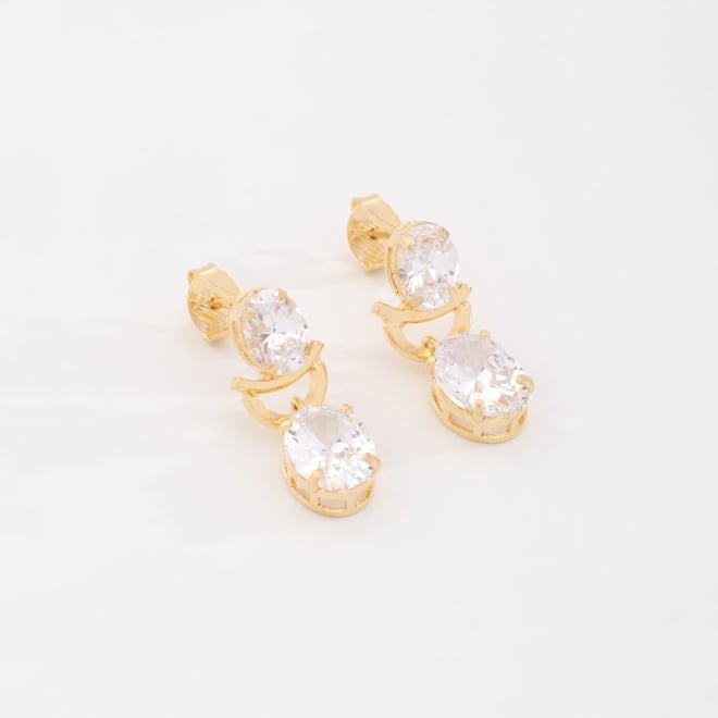 OUTB-16043 BRINCO BANHADO A OURO 18K COM DUAS PEDRAS OVAIS