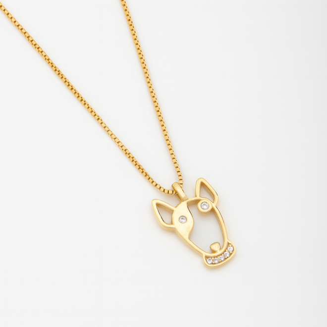 OUTG-6022 COLAR BANHADO A OURO 18K COM PINGENTE DE CACHORRO