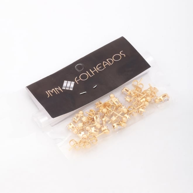 OUTKB-0058 KIT COM 10 PARES DE BRINCOS BANHADOS A OURO 18K COM PEDRA EM FORMATO DE GOTA EM ZIRCÔNIA