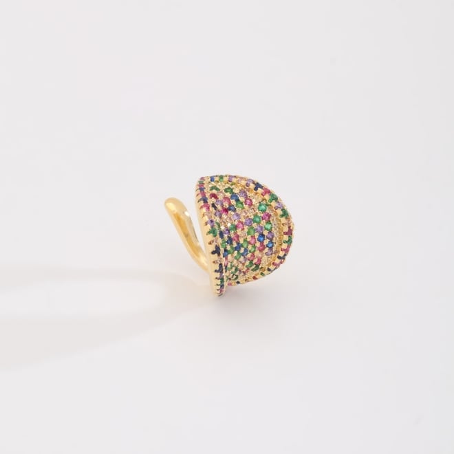 OUTPC-0183 PIERCING FAKE BANHADO A OURO 18K EM FORMATO DE FOLHA