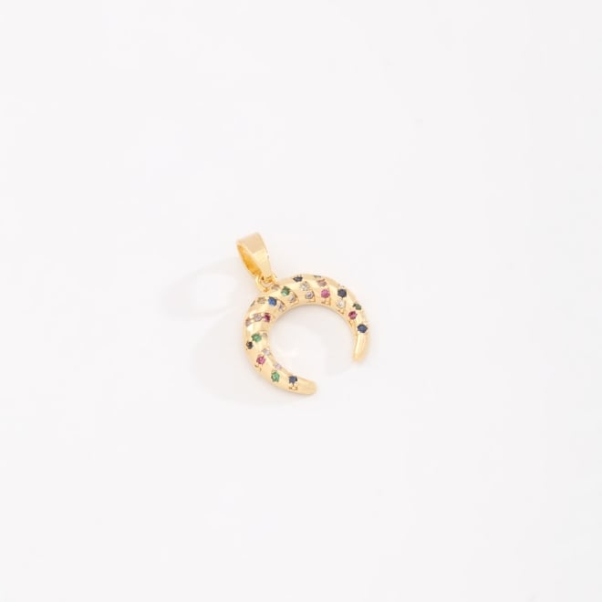OUTPG-00176 PINGENTE BANHADO A OURO 18K EM FORMATO DE LUA CRESCENTE
