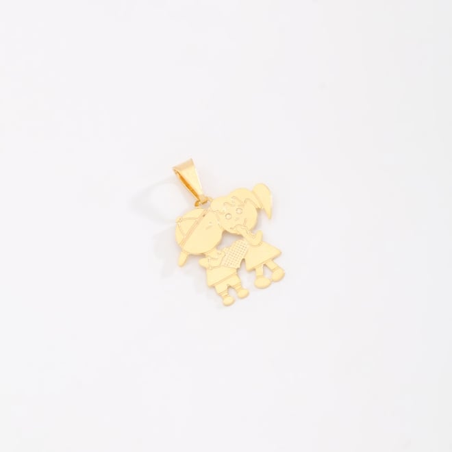OUTPG-0498 PINGENTE BANHADO A OURO 18K EM FORMATO DE CRIANÇAS