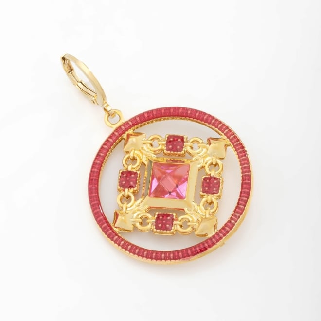 OUTPG-0872 PINGENTE BANHADO A OURO 18K COM DETALHE ESMALTADO