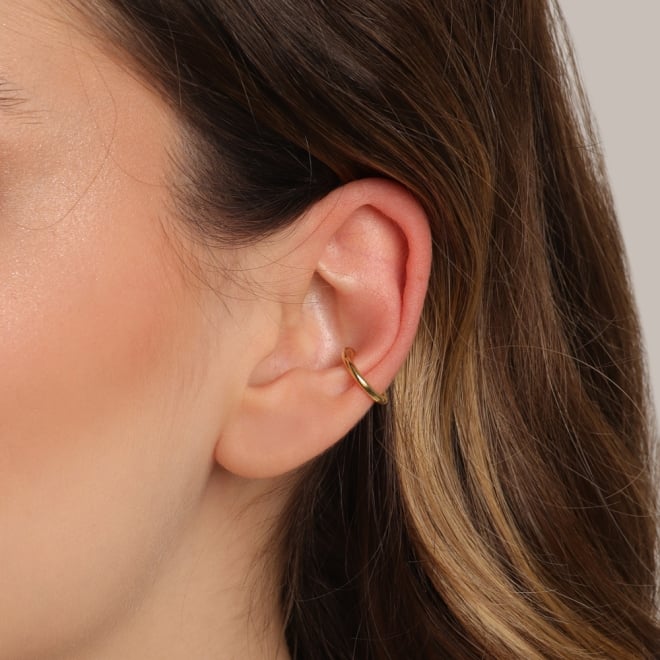 PC-00013 PIERCING FAKE BANHADO A OURO 18K COM DESIGN LISO