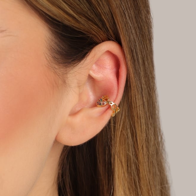 PC-00015 PIERCING BANHADO A OURO 18K COM DESIGN ESCRITA LOVE E PINGENTE EM DE CORAÇÃO CRAVEJADO