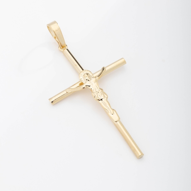 PG-00012 PINGENTE EM FORMATO DE CRUZ COM DETALHE DO CRISTO CRUCIFICADO