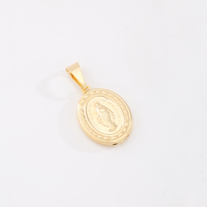 PG-00029 PINGENTE BANHADO A OURO 18K COM MEDALHA DE NOSSA SENHORA