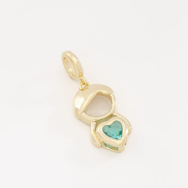 PG-00144 PINGENTE BANHADO A OURO 18K DE MENINO COM CORAÇÃO ZIRCÔNIA.