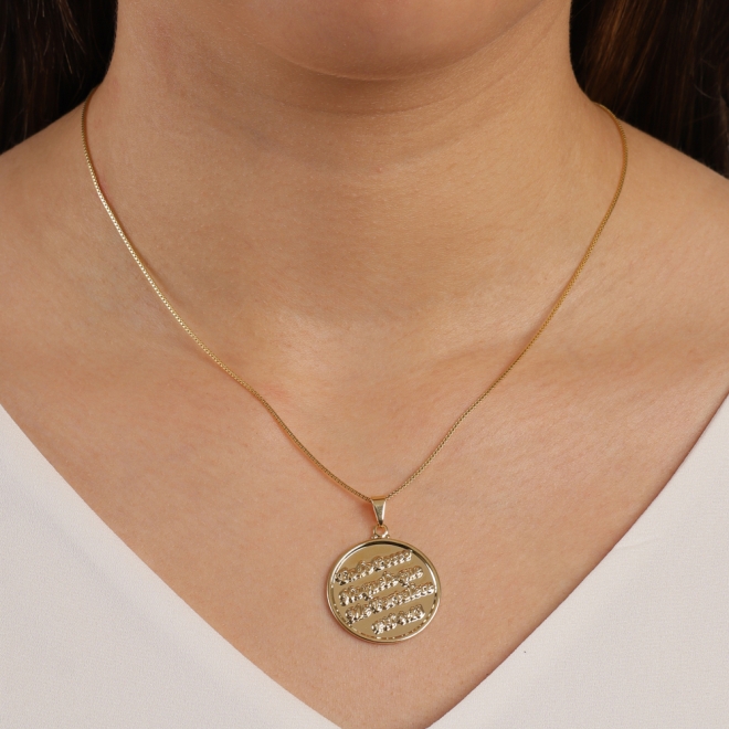 PG-00161 PINGENTE BANHADO A OURO 18K COM MEDALHA RELIGIOSA