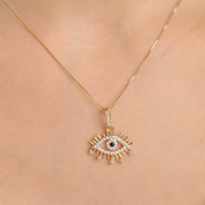 PG-00220 PINGENTE BANHADO A OURO 18K  DE OLHO GREGO