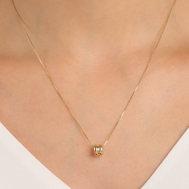 PG-00250 PINGENTE BANHADO A OURO 18K COM SEPARADOR DUPLO DESIGN EM AROS