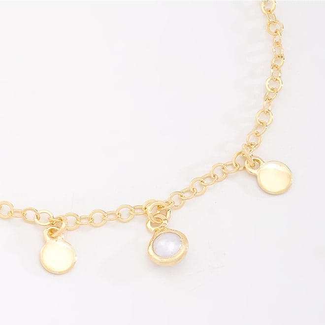 PI-00095 PULSEIRA INFANTIL COM PINGENTES LISOS E DETALHE DE PÉROLA