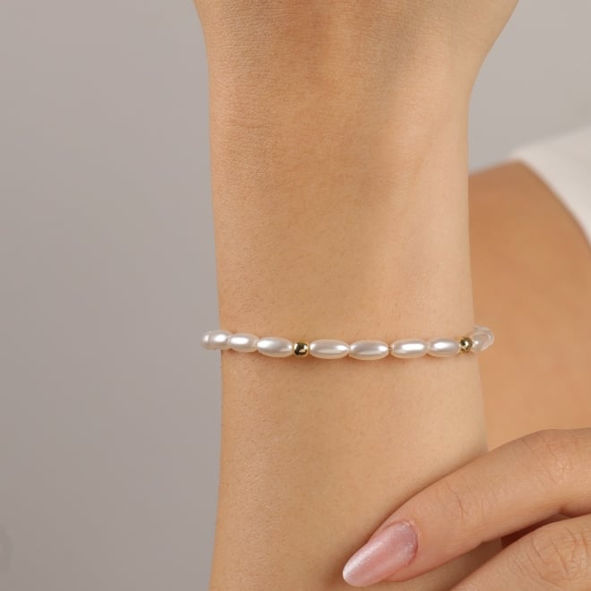 PI-00120 PULSEIRA INFANTIL BANHADA A OURO 18K COM PÉROLAS