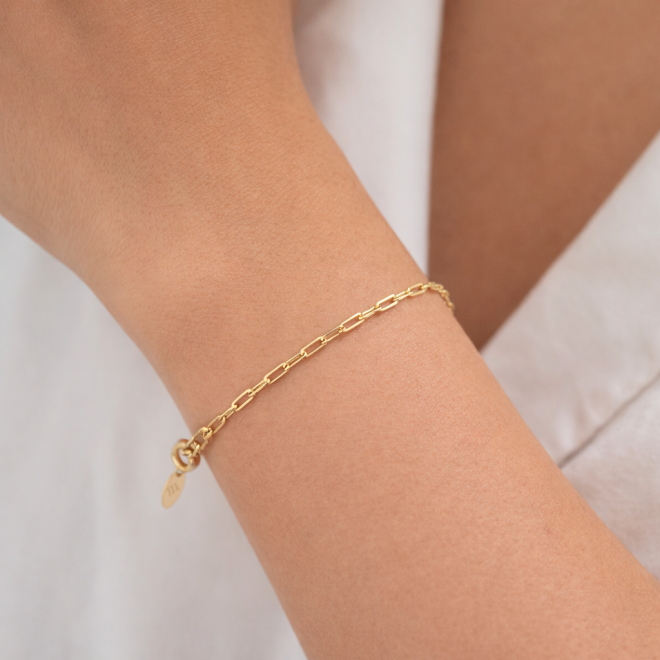PR-0007 PULSEIRA BANHADA A OURO 18K COM ELOS FINOS ESTILO CARTIER