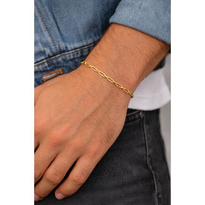 PR-0012 PULSEIRA BANHADA A OURO 18K EM ELO CARTIER ALONGADO